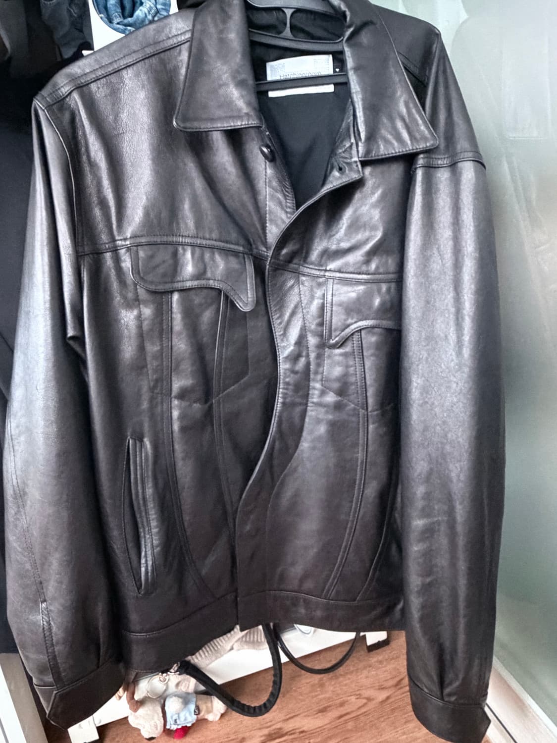 해칭룸 멜팅 트러커 램스킨 레더자켓 4사이즈 상품이미지2