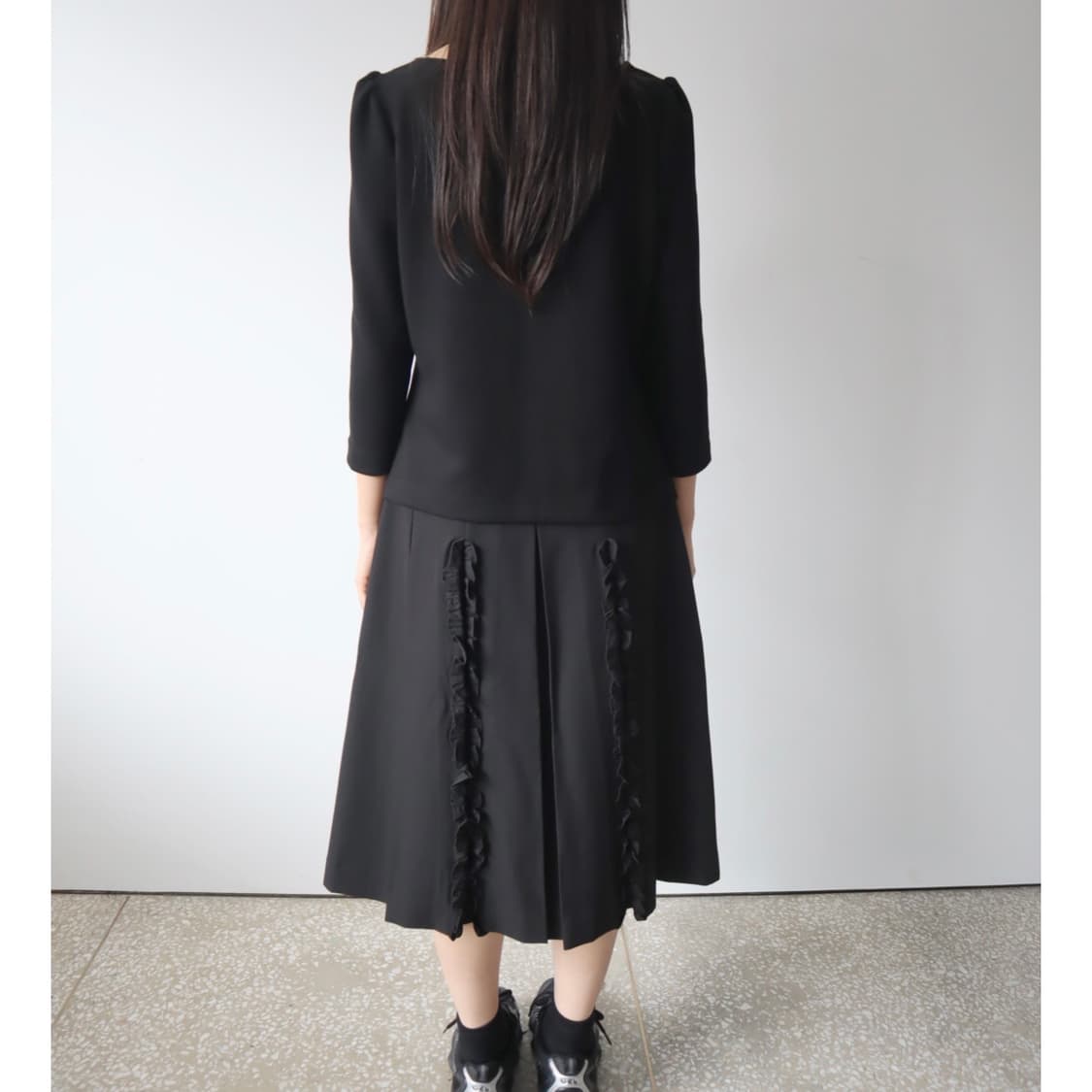 바하윤 러플 리본 플리츠 스커트 구매합니다 상품이미지2