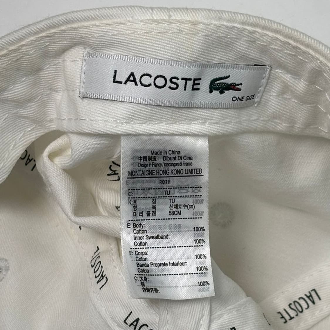 LACOSTE 빅 로고 볼캡 화이트 상품이미지8