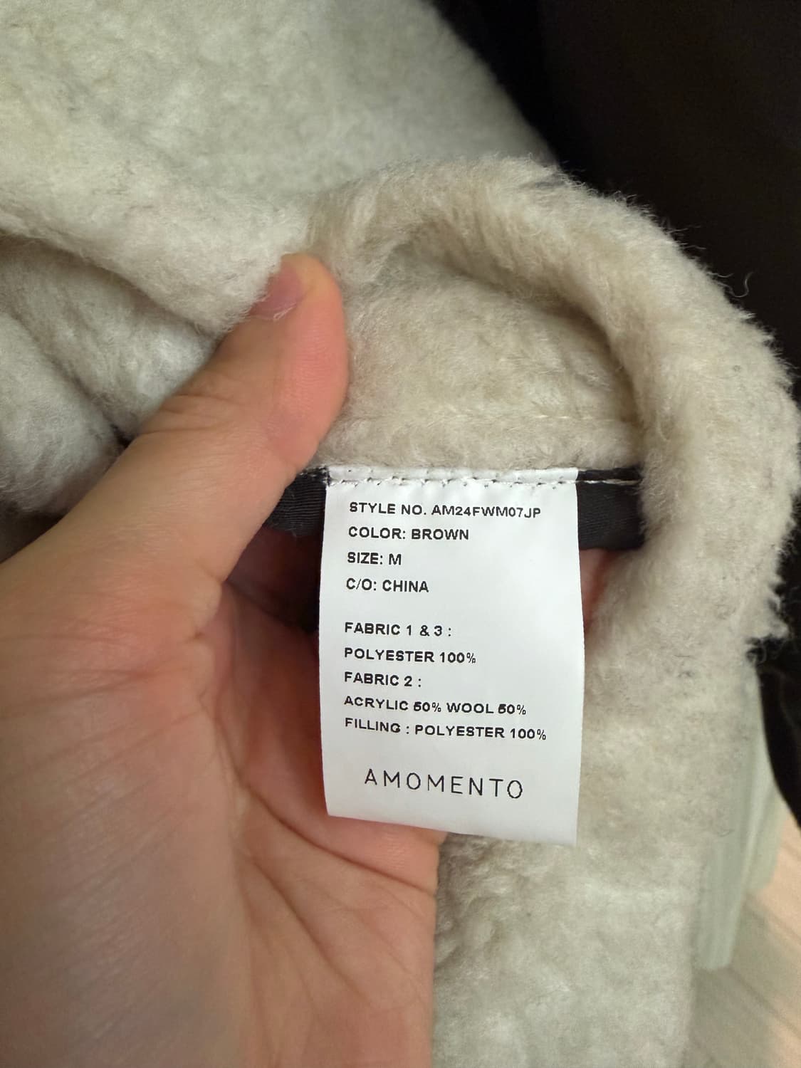 아모멘토 리버시블 오버사이즈 시어링 점퍼 상품이미지9