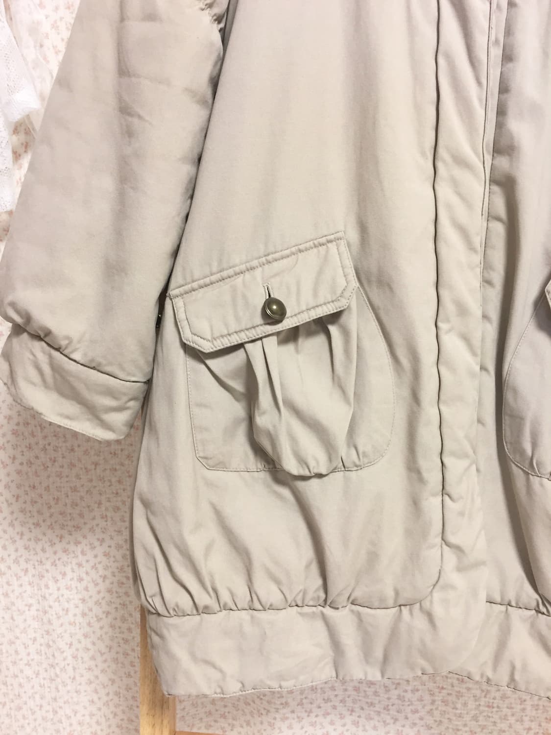 빈티지 베이지 후드 패딩 상품이미지2