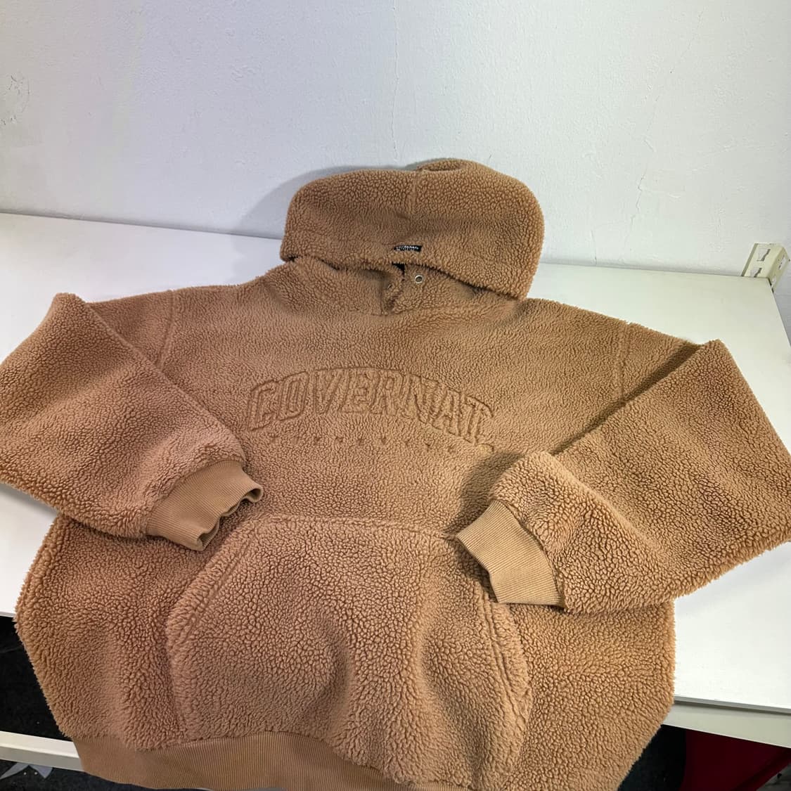 M 커버낫 브라운 뽀글이 후리스 후드티 상품이미지2