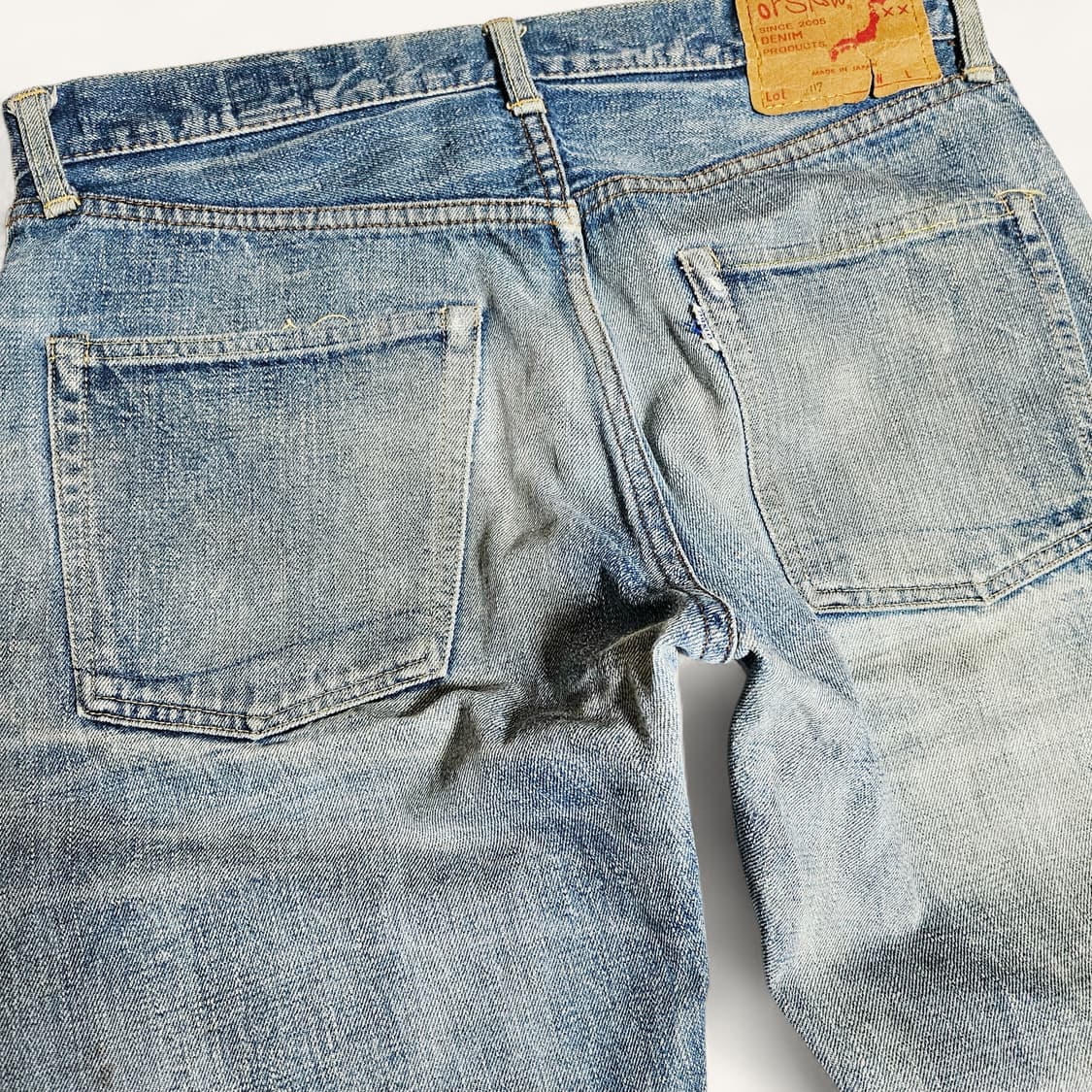 [2(M)/32"][오어슬로우]107아이비핏 데미지워싱 셀비지 데님2y 상품이미지5