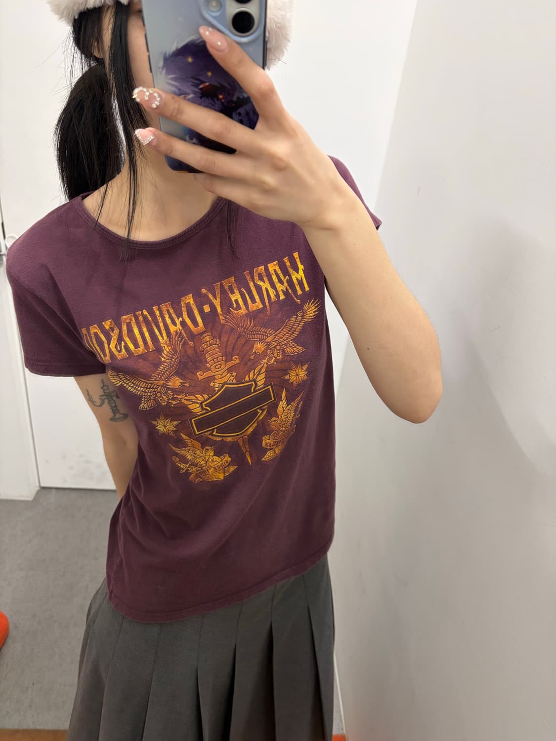 할리데이비슨 버건디 반팔티 상품이미지4