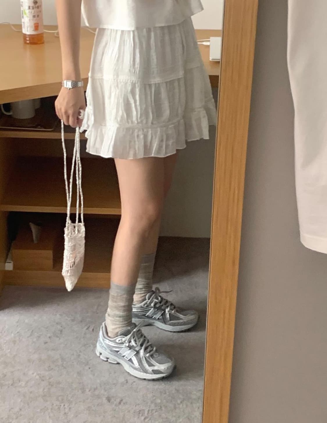 리터 미미 태슬 스커트 캉캉 화이트 상품이미지1