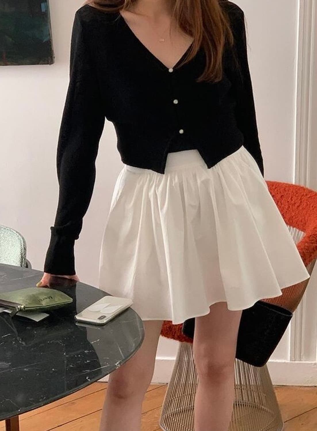 미뉴에트제작 린넨가디건 블랙 상품이미지8