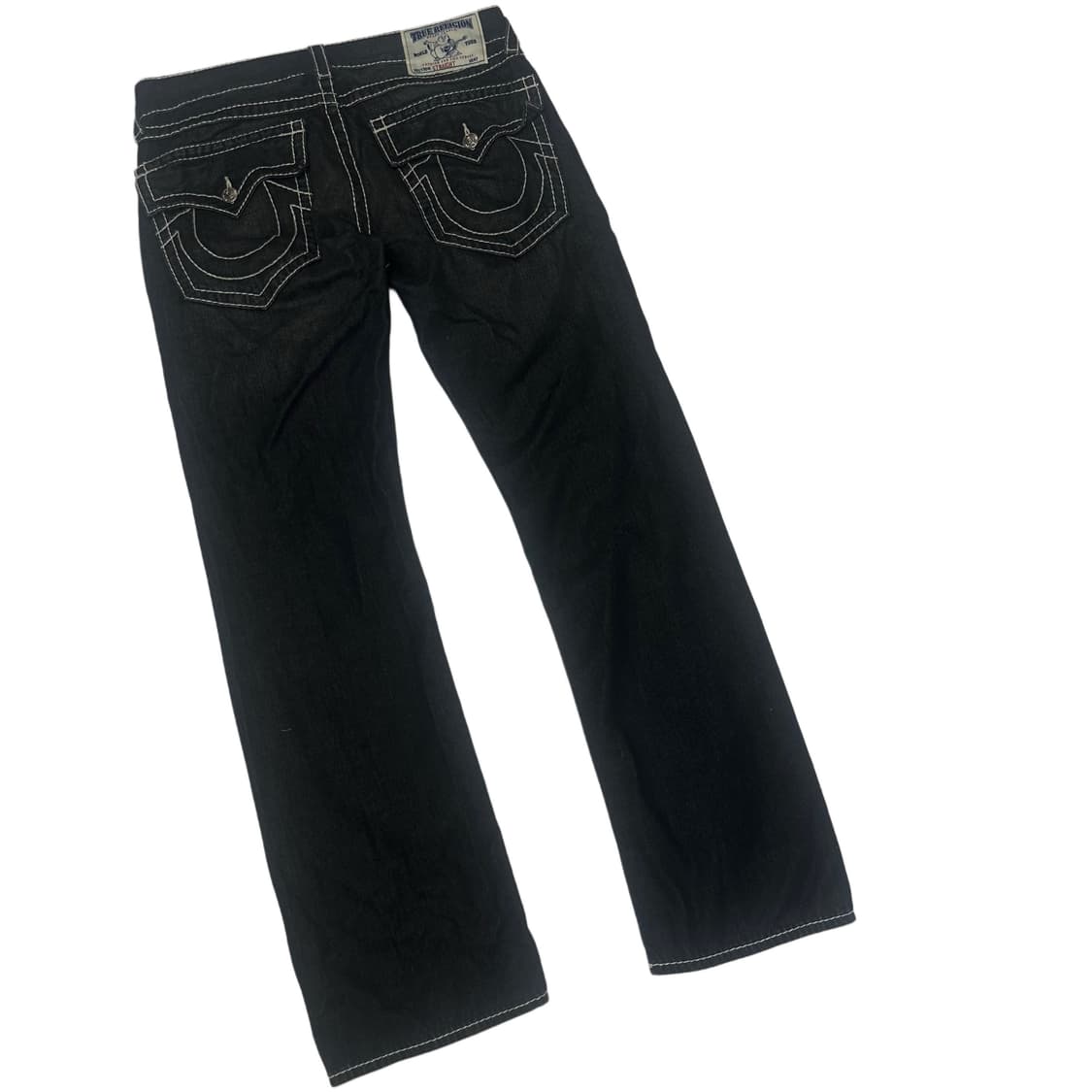 트루릴리전 화이트 스티치 스트레이트 흑청데님진 33 상품이미지3