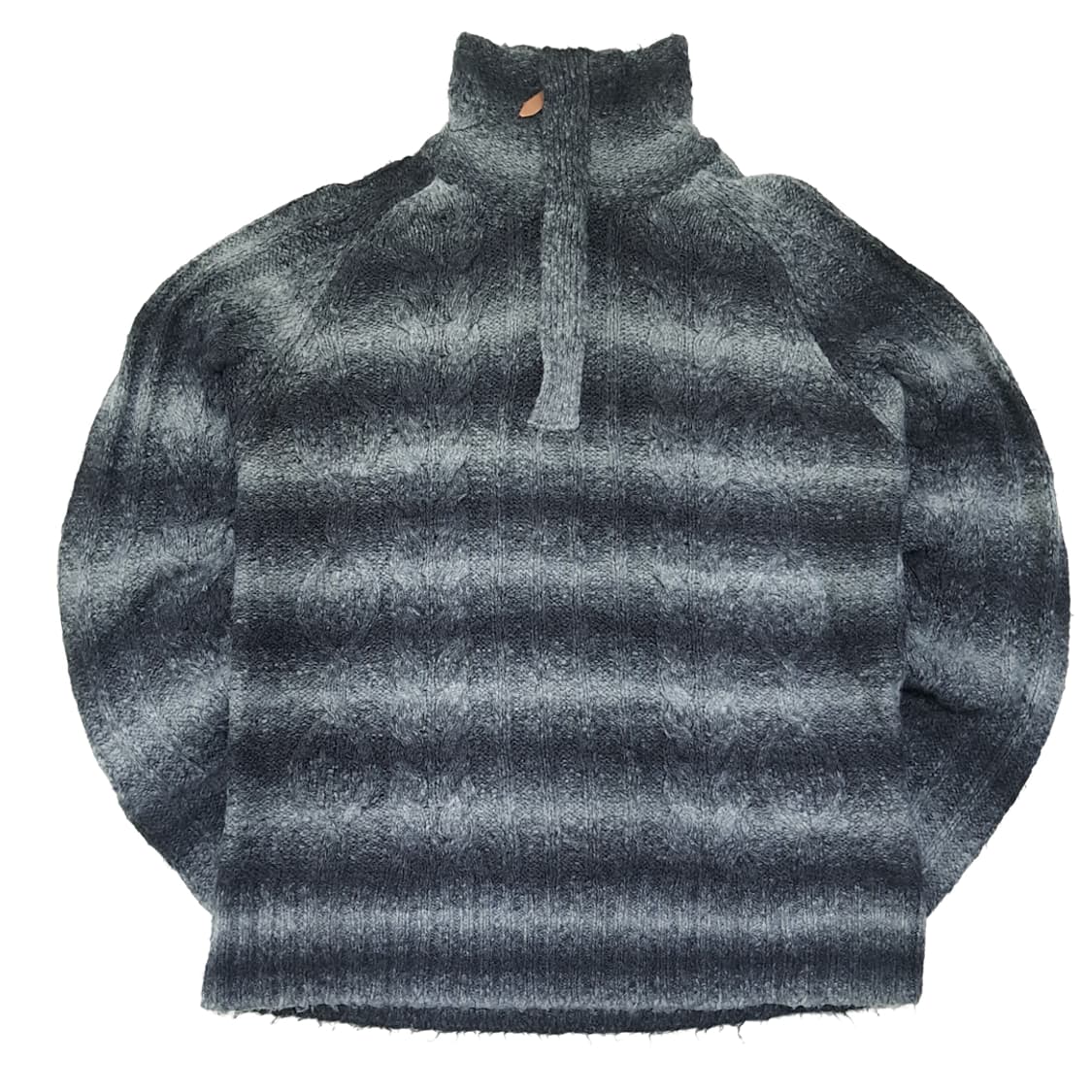 CL018 타미힐피거데님 아크릴울 옴브레케이블 그레이 쿼터집업 상품이미지1