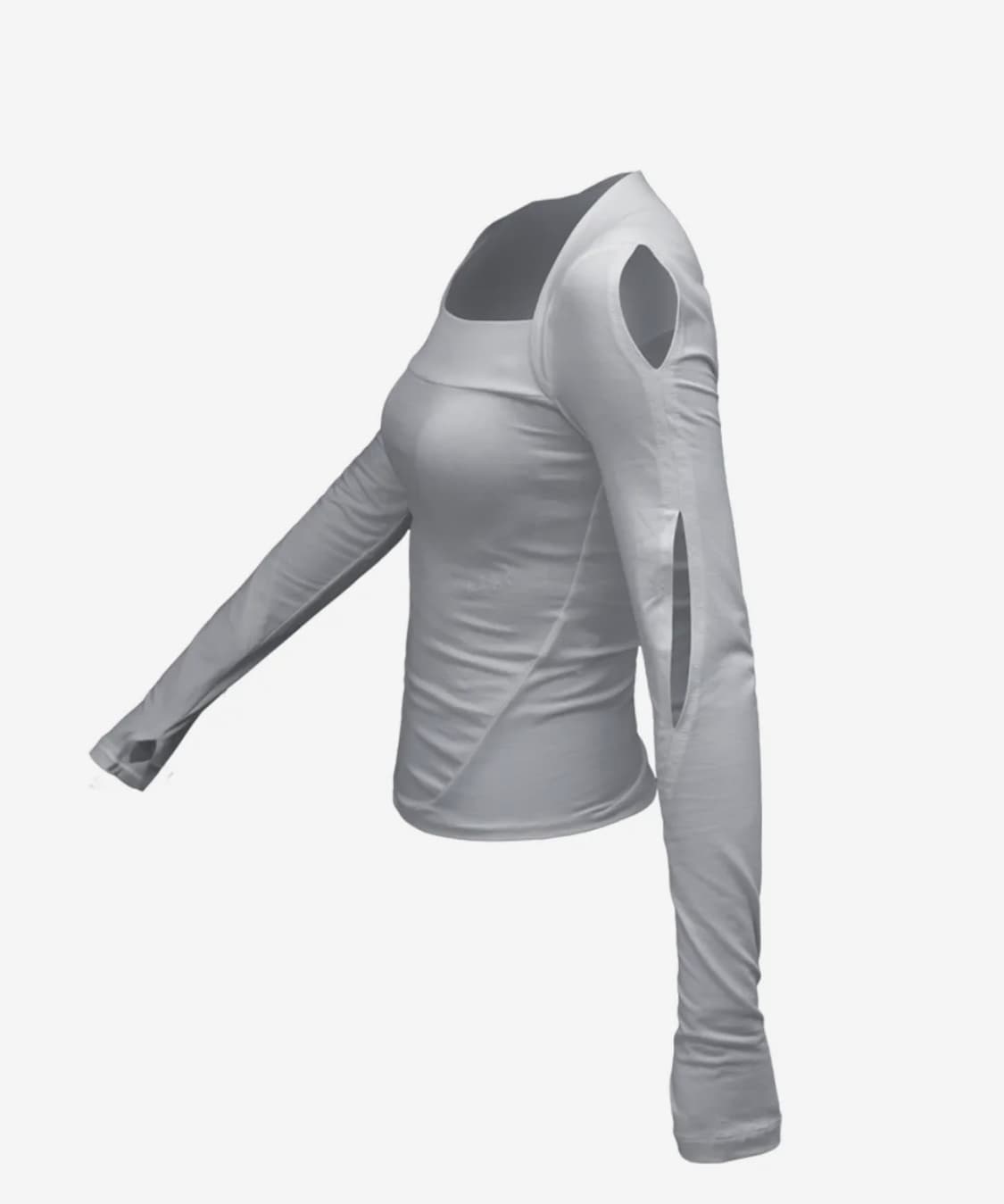 오호스 숄더랩 롱슬리브 그레이 상품이미지1