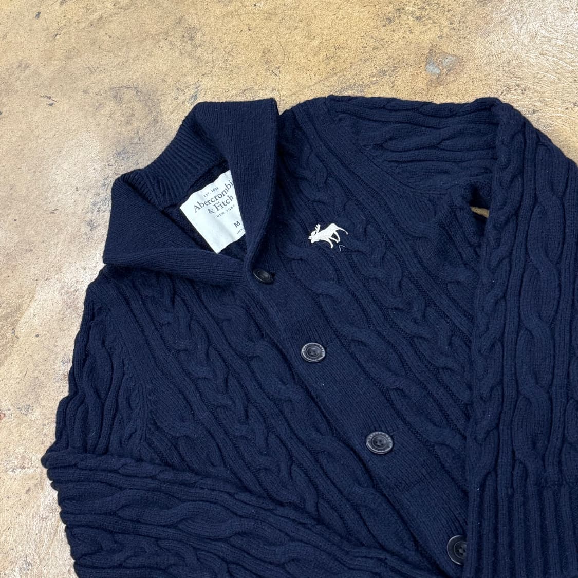 아베크롬비 꽈배기 니트 카라 가디건  상품이미지1