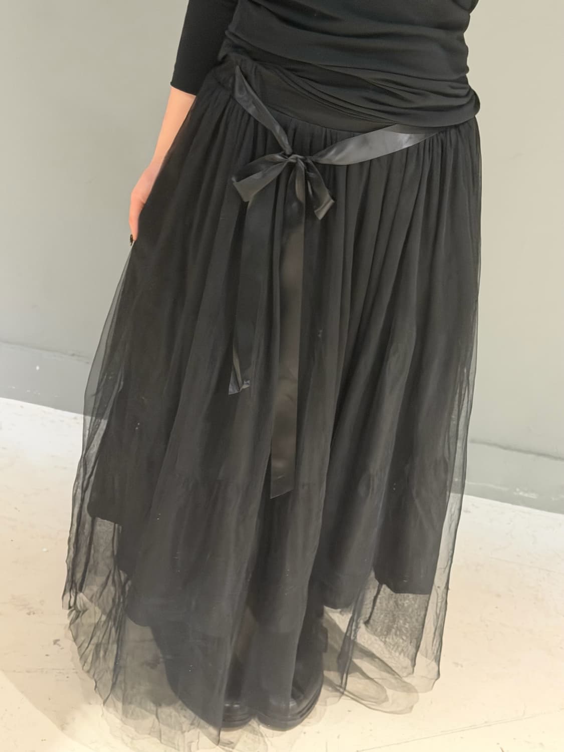 ribbon point sha long skirt 상품이미지2