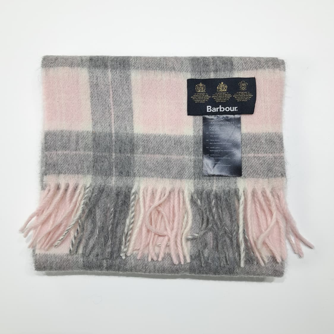 MX592 바버 00s 램스울 윈도우페인체크 핑크그레이 머플러목도리 상품이미지6
