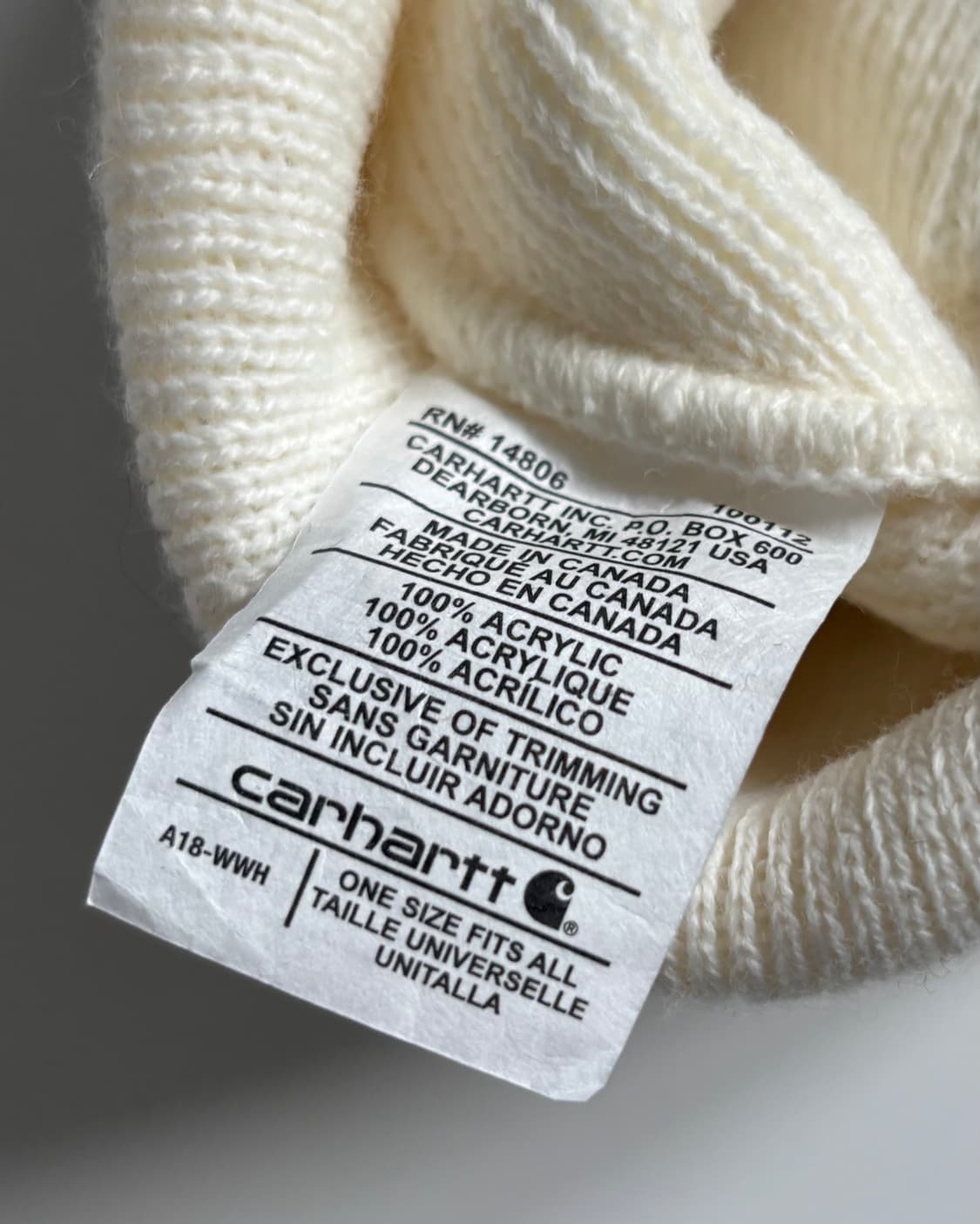 *새상품* Carhartt 칼하트 아이보리컬러 비니 상품이미지3