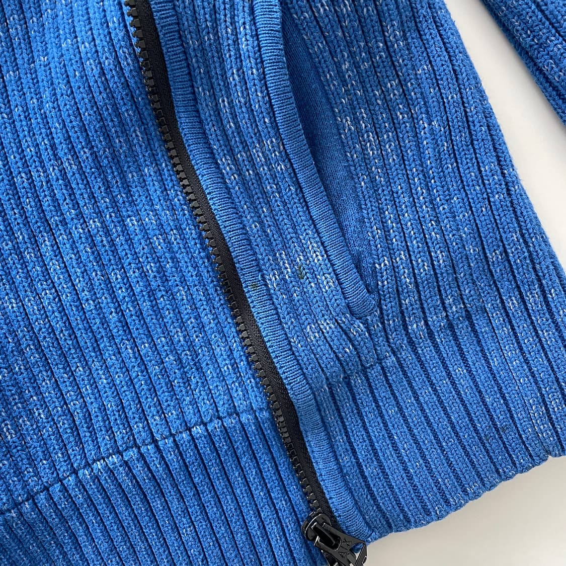 아르마니 익스체인지 블루 골지 코튼 라이더 자켓 Y2K 상품이미지9