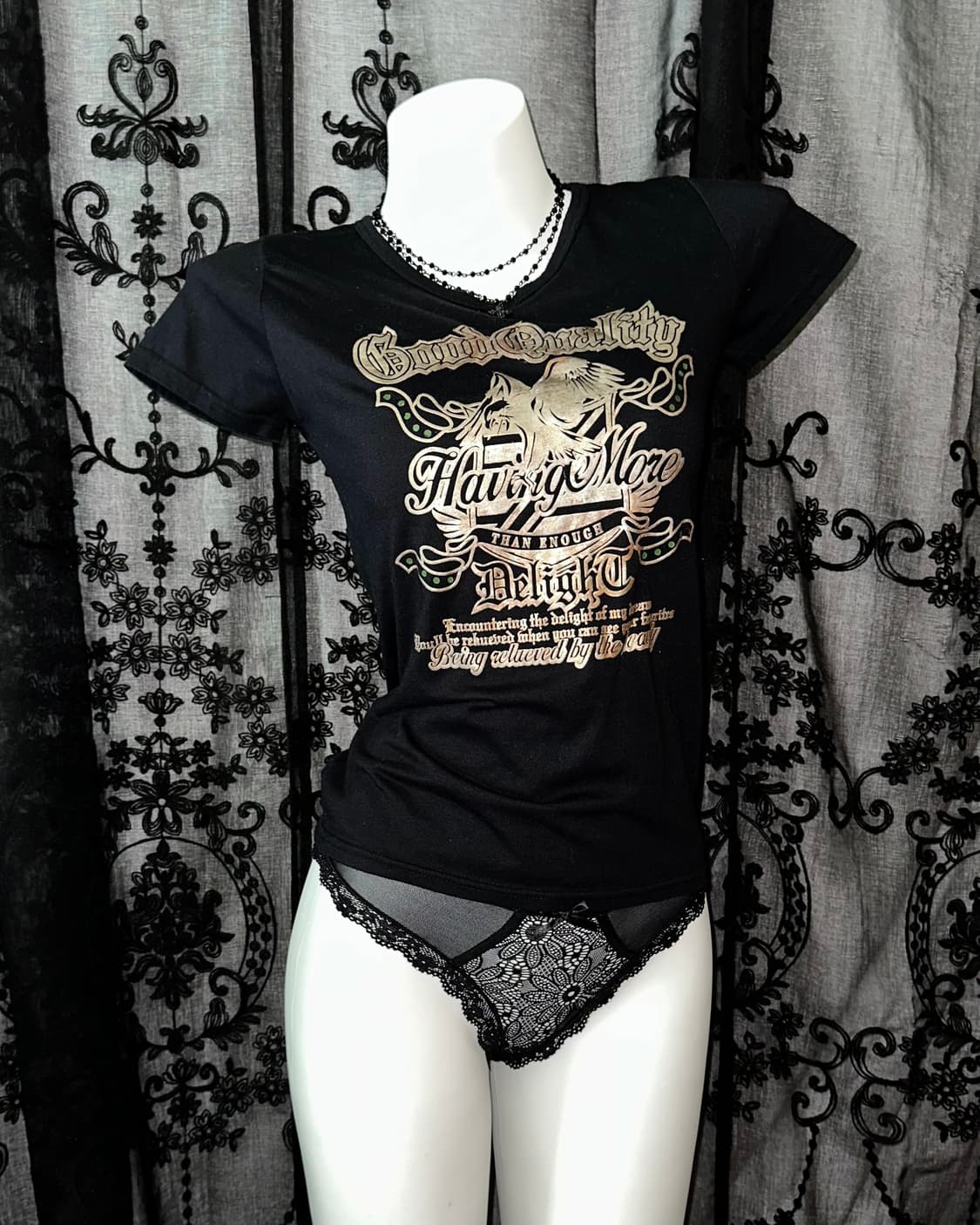 Rock chic gold + black short-sleeve 상품이미지1