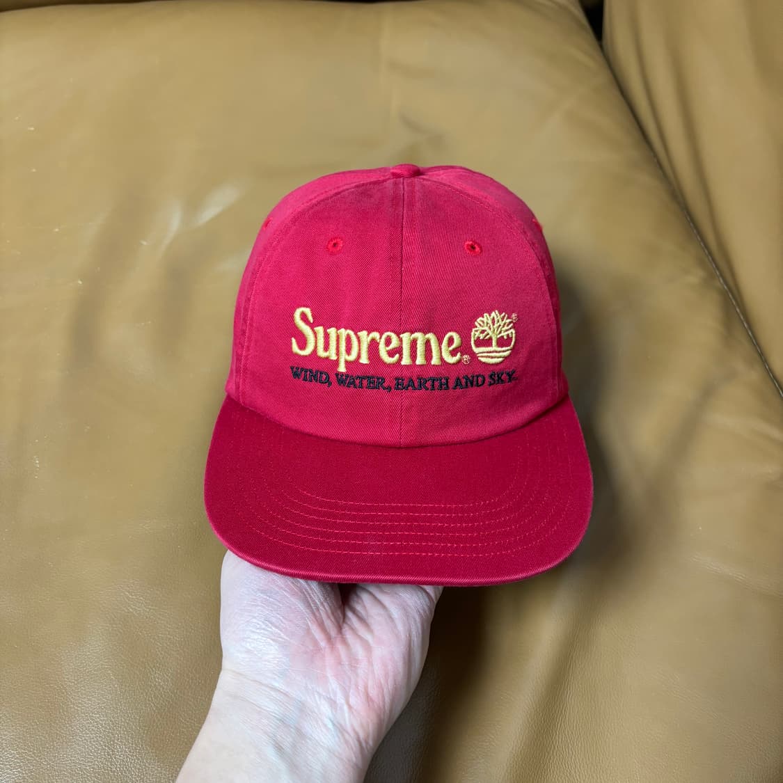 슈프림 팀버랜드 6패널 볼캡 모자 워시드 레드 상품이미지2