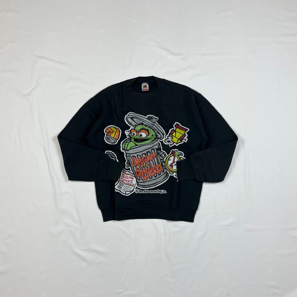 90’s 세서미스트리트 오스카더그라우치 카툰 맨투맨 상품이미지1