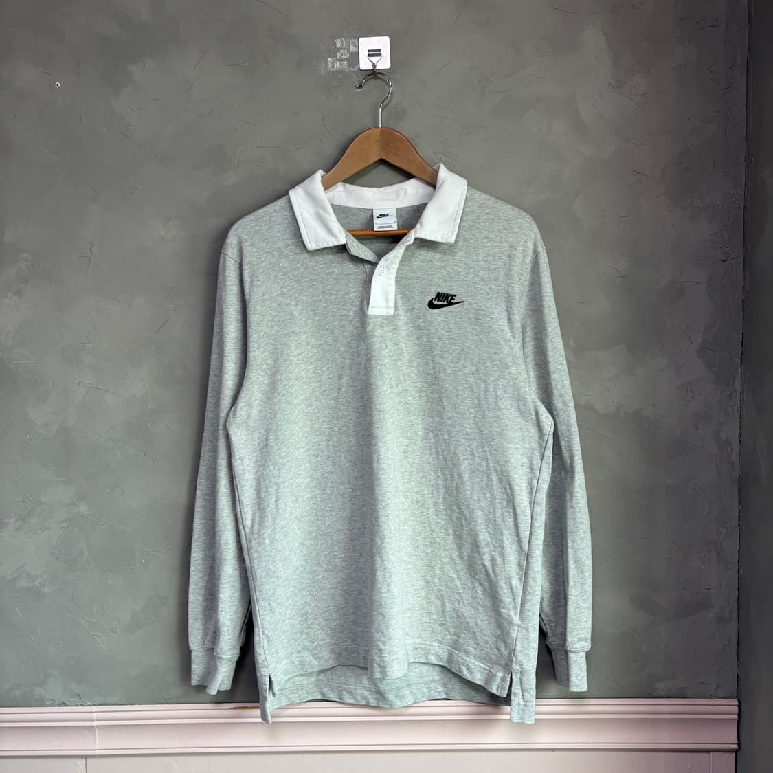 나이키 스우시 빅로고 럭비티 롱슬리브 그레이 상품이미지1