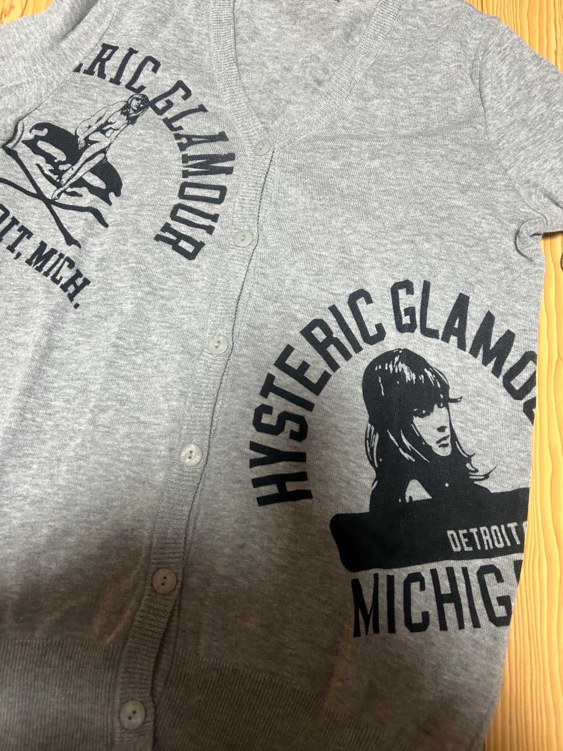 히스테릭 글래머 걸프린팅 그레이 가디건 상품이미지2