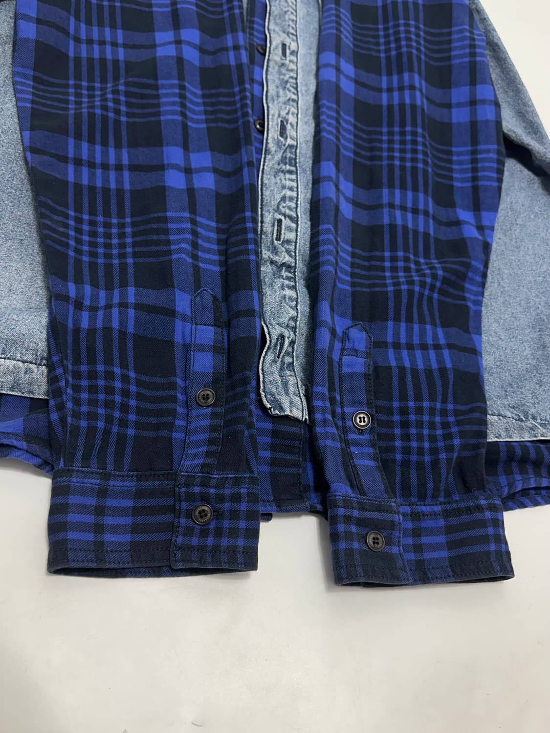 버커루 체크 패치 데님셔츠 청남방 상품이미지3