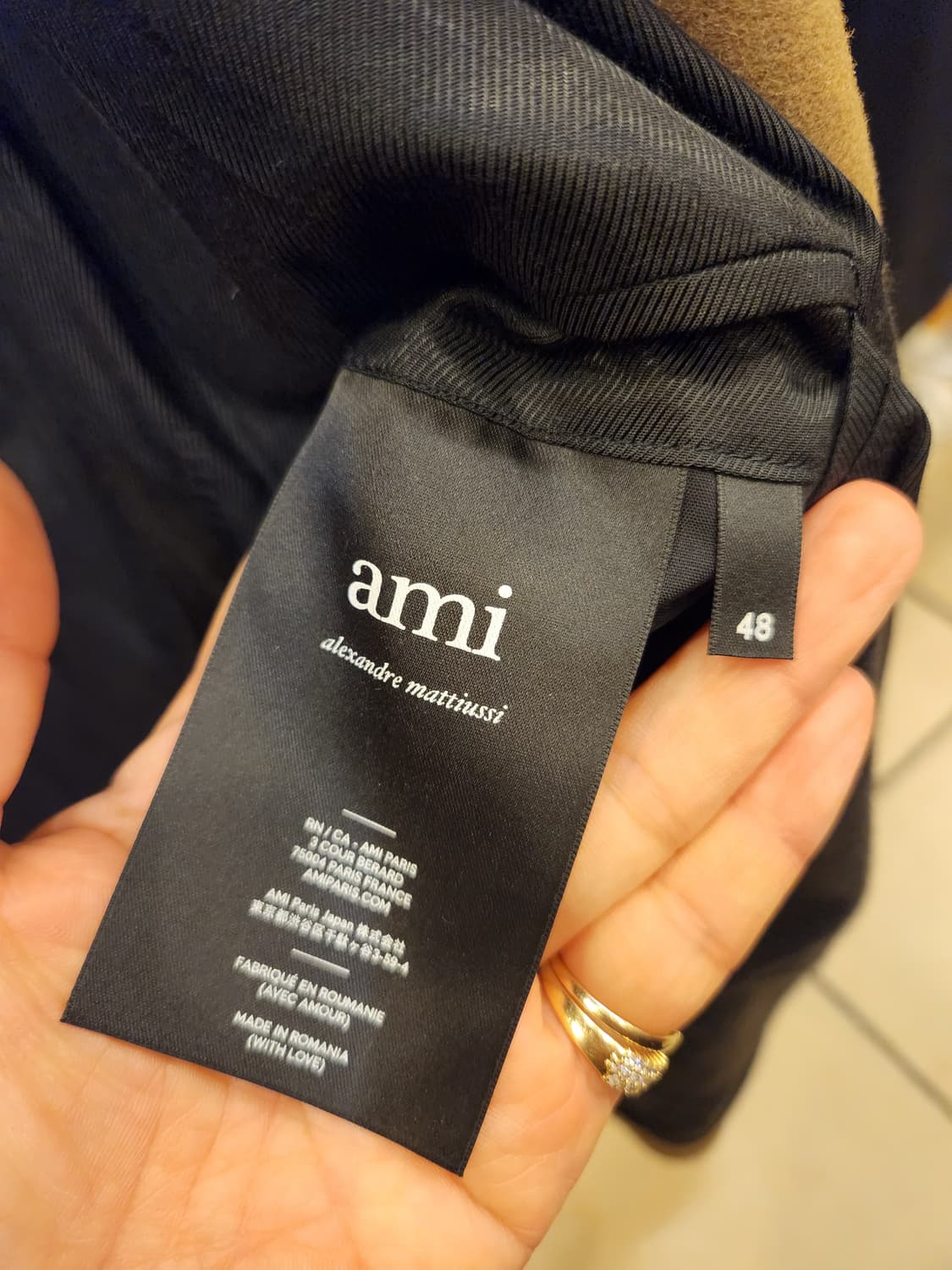 AMI 남성 카멜 더블코트 상품이미지9