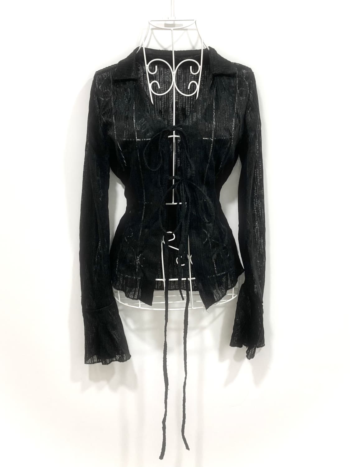 black crochet blouse 상품이미지1