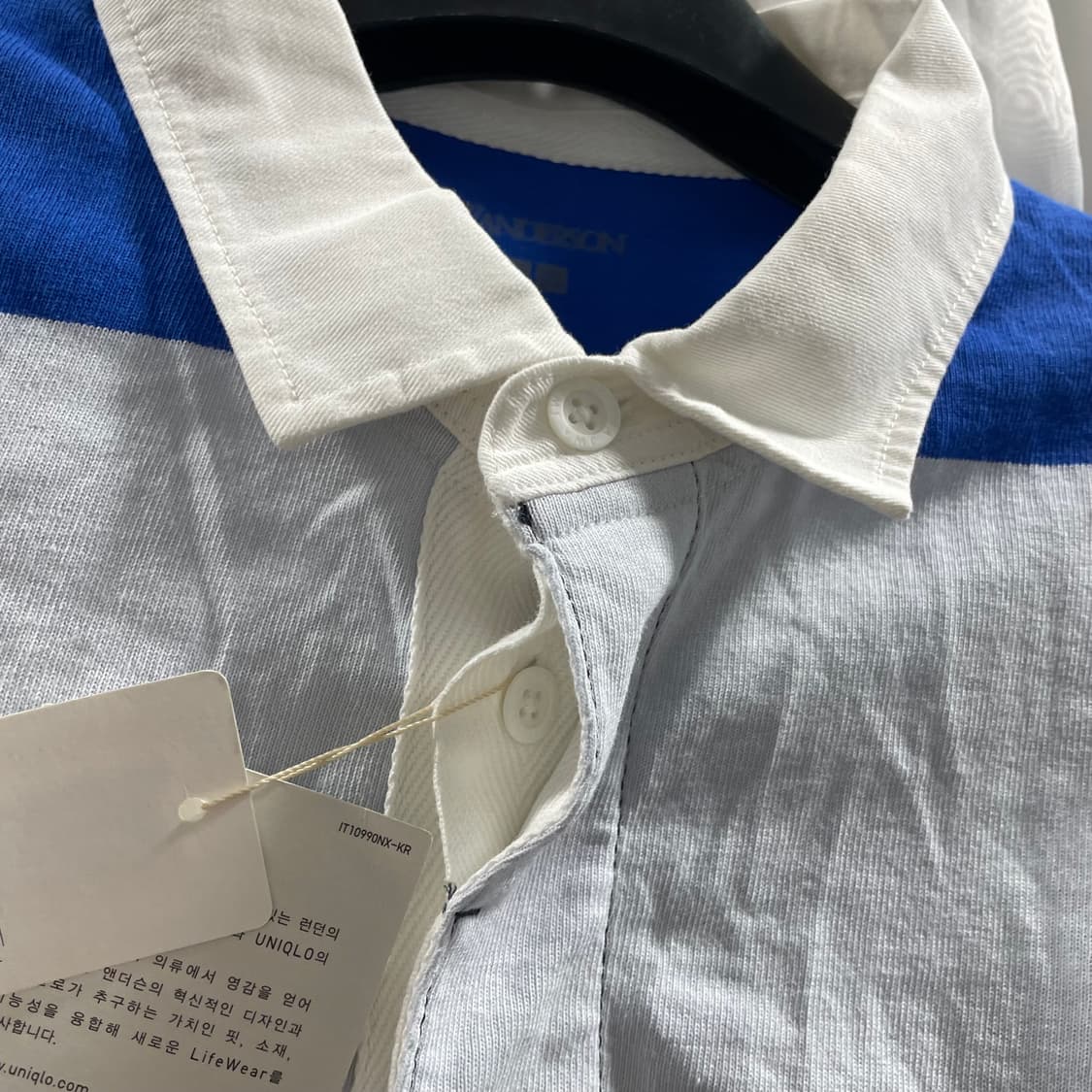 유니클로 x JWA/ 오버사이즈 러거 스트라이프 폴로 셔츠/ XL 상품이미지4