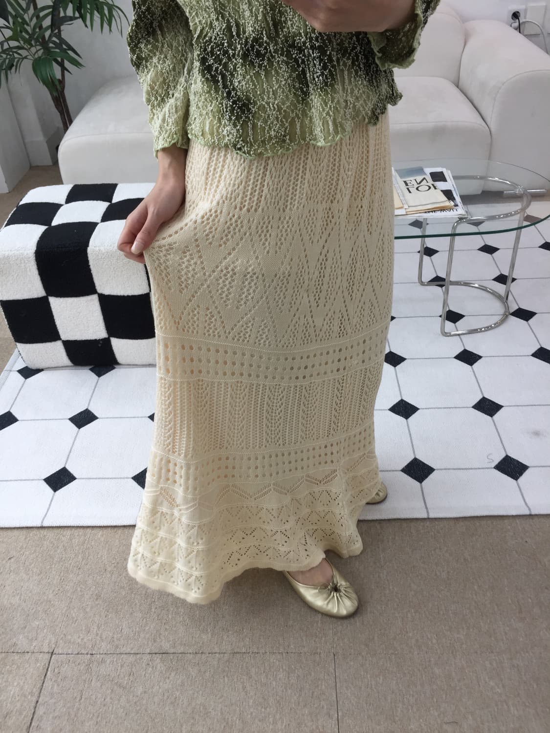 니트 펀칭 스커트 상품이미지9