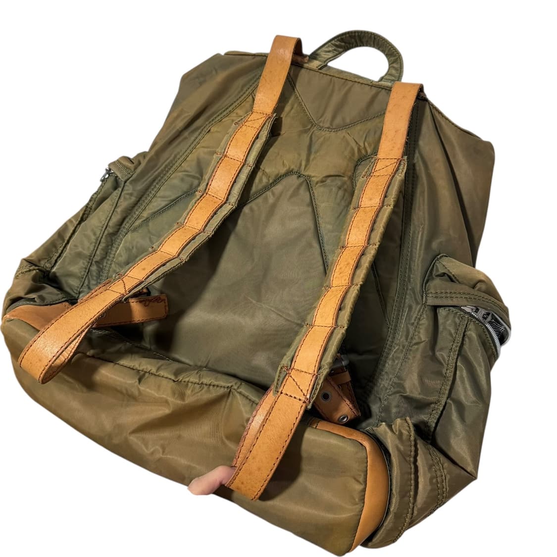 디젤 레더 나일론 카키 럭색 백팩 상품이미지3