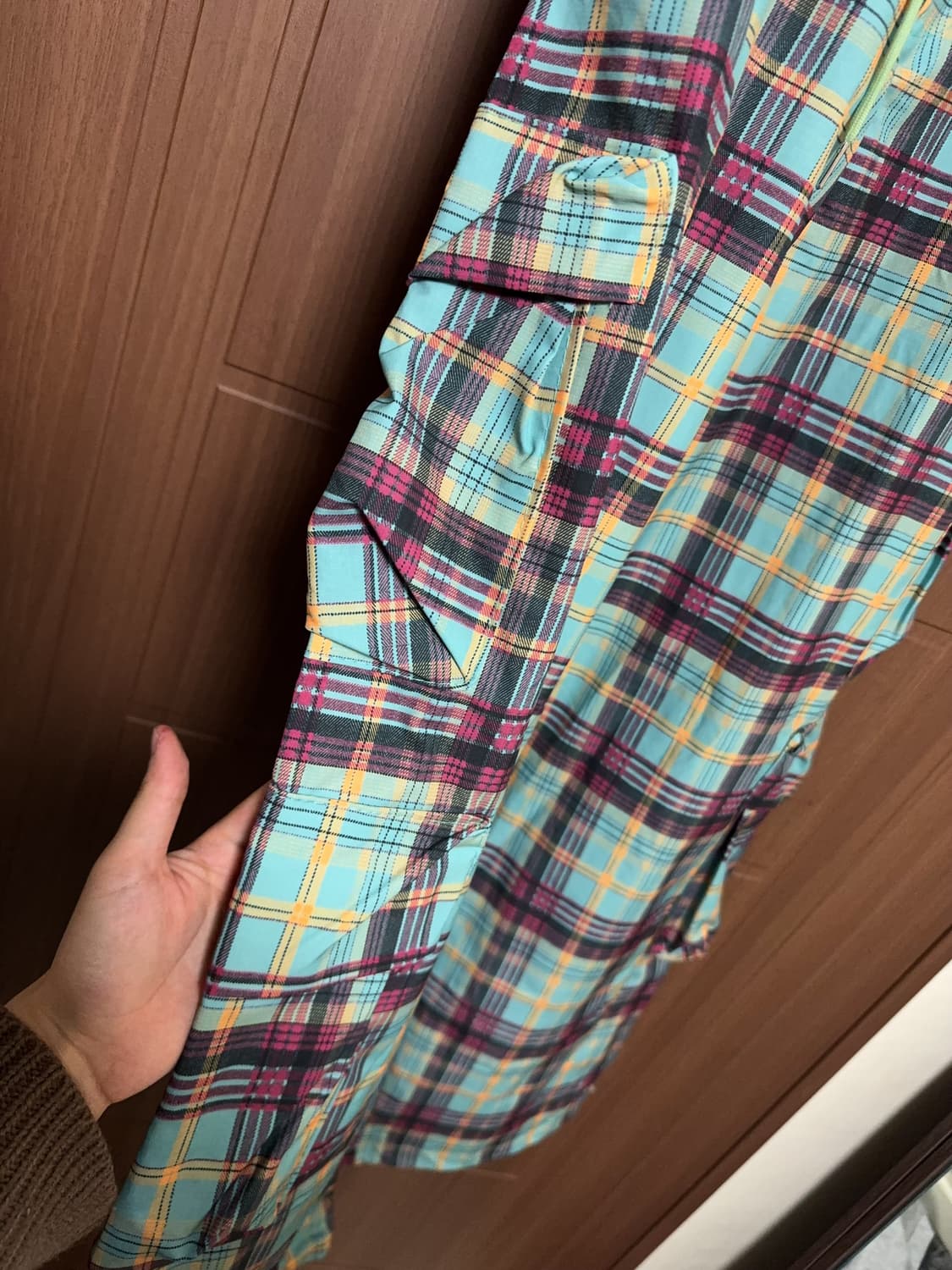 빈티지 스트릿 펑크 에이블리 쉬인 무신사 지그재그 체크 카고 와이드 팬츠 상품이미지4