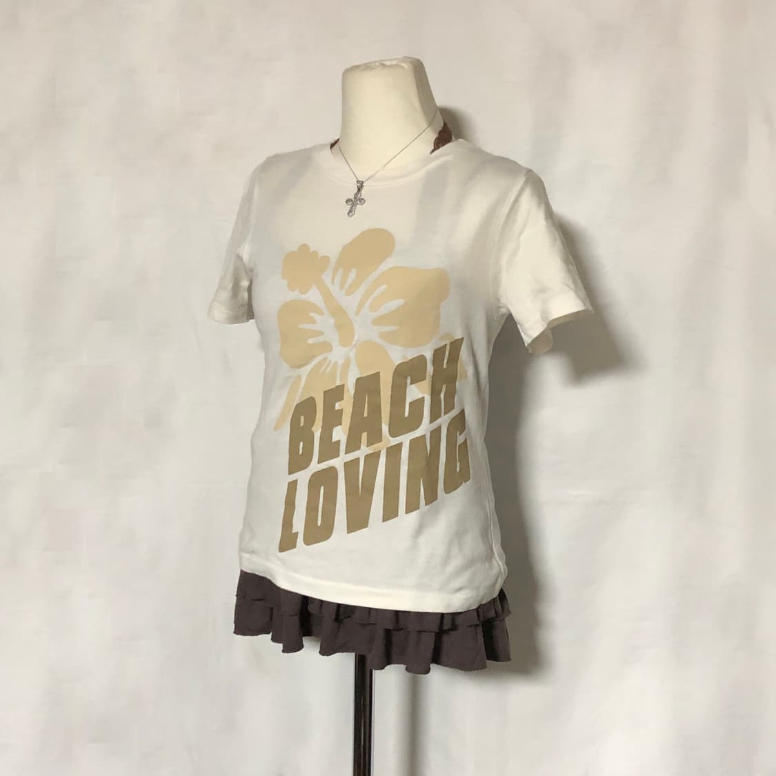 히비스커스 티셔츠 화이트 상품이미지5