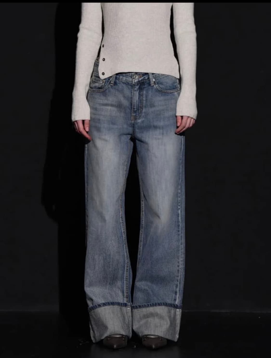 보헤미안 서울 롤업 데님 팬츠 상품이미지1