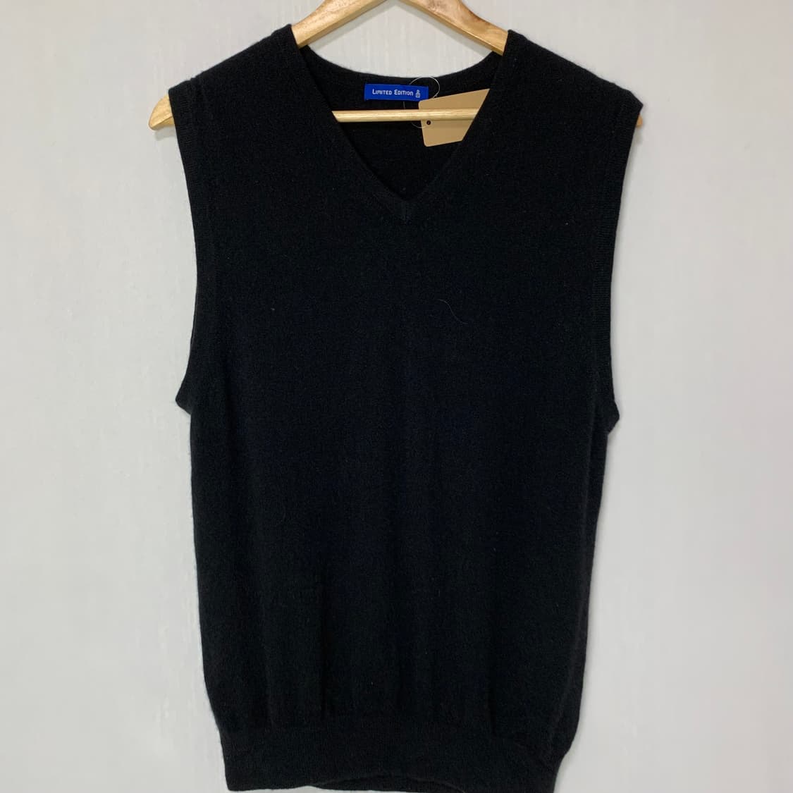 리미티드에디션 블랙 캐시미어 100 니트 조끼 L 빈티지 상품이미지2