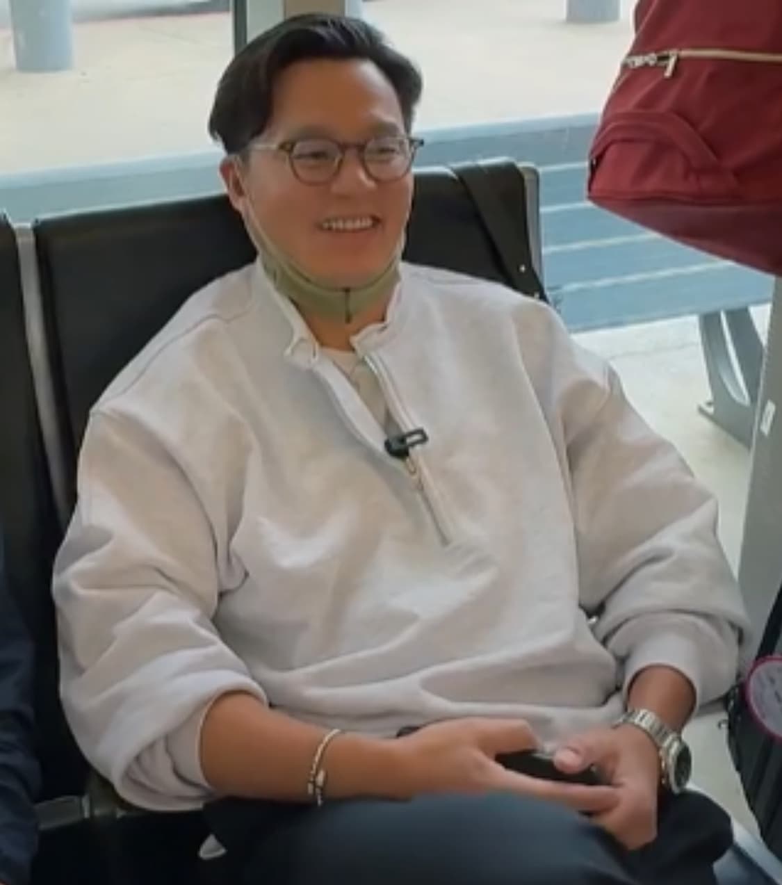 [새상품] 렉토 로우 엣지 카라 스탠드 하프 집업 반집업 맨투맨 그레이 상품이미지3