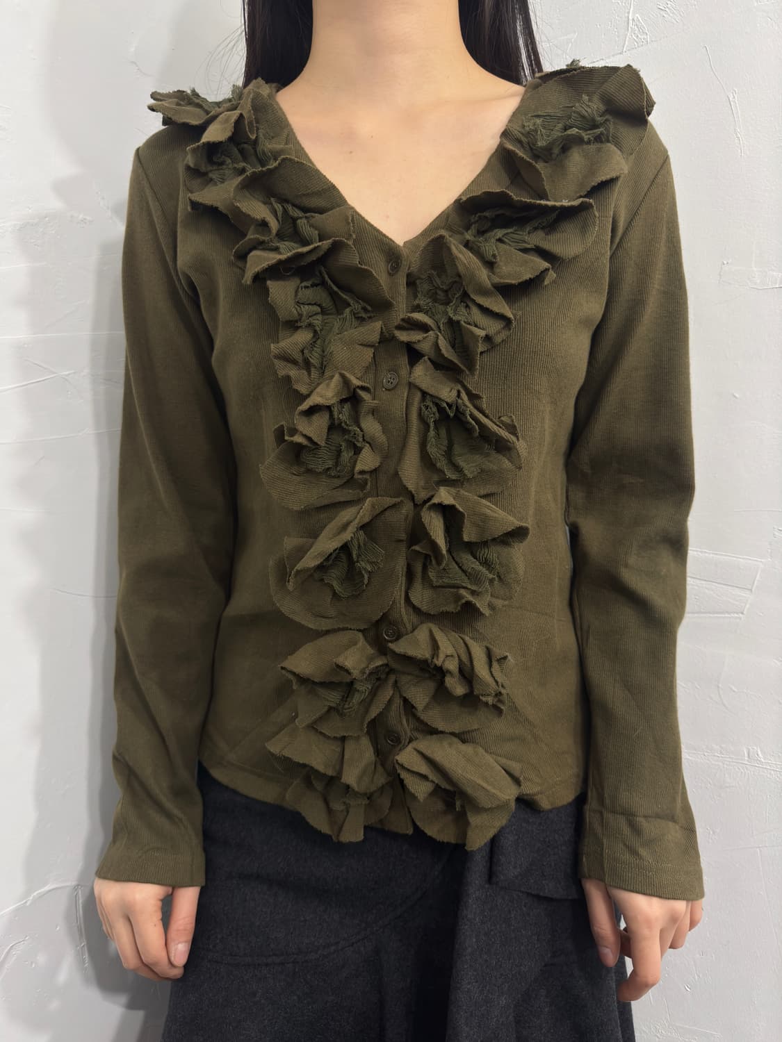 frill design knit cardigan 상품이미지5