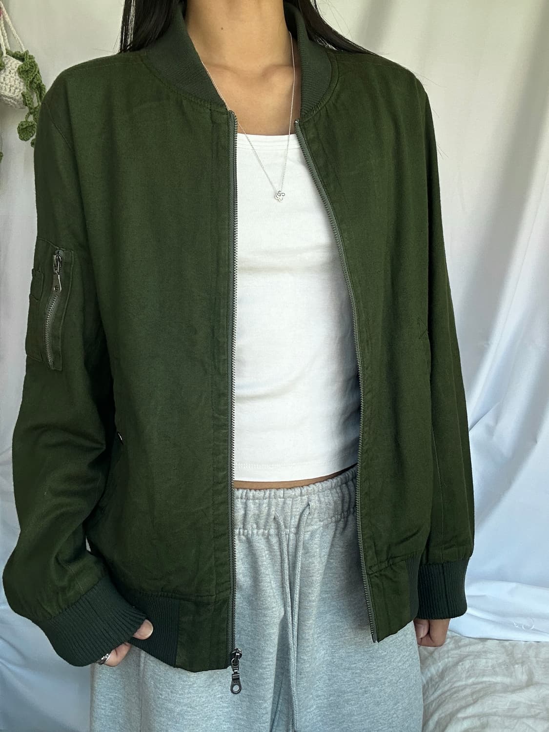 빈티지 카키 블루종 점퍼 상품이미지5