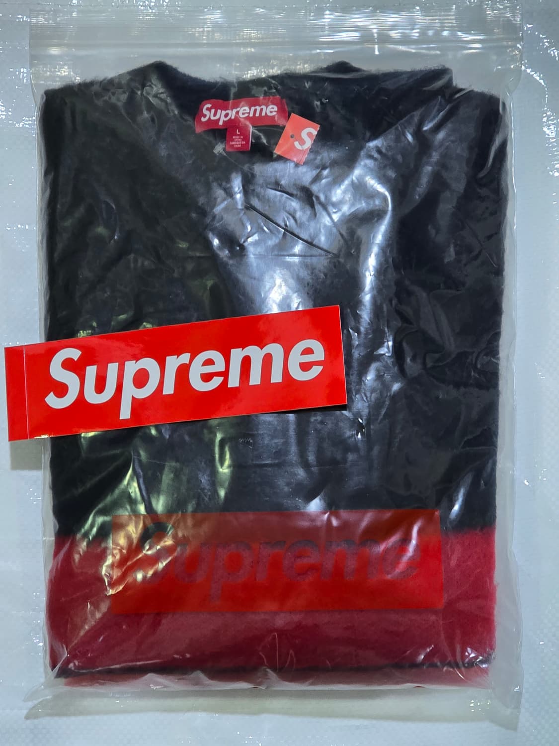 슈프림 스트라이프 니트 블랙 L 상품이미지3