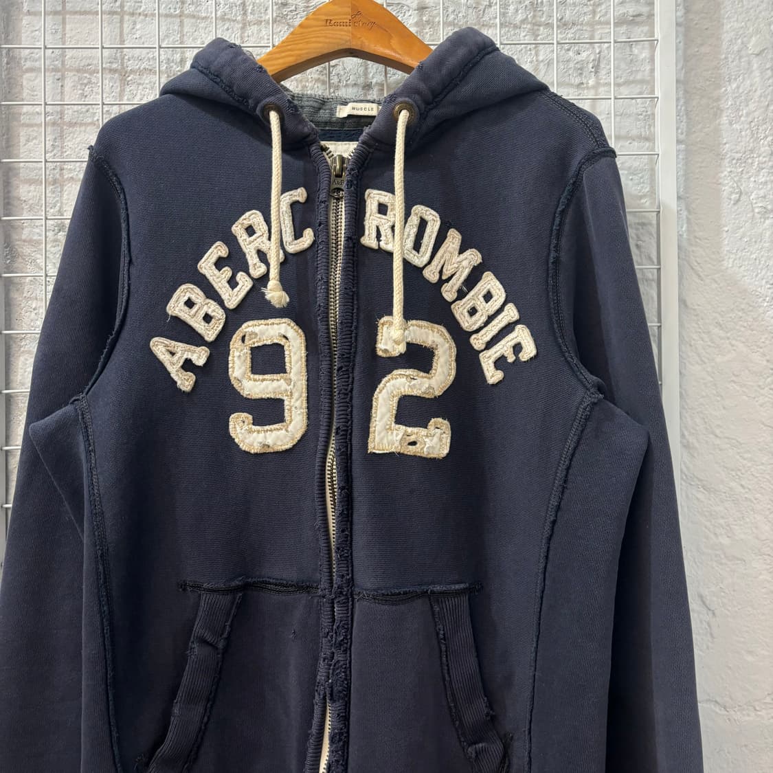 아베크롬비 y2k 빈티지 네이비 후드집업 S 상품이미지3
