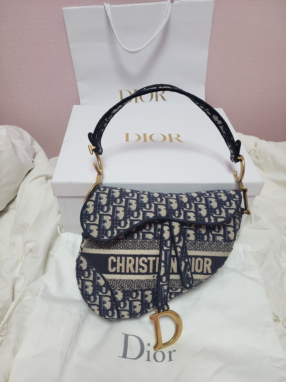 정품)급처최저가미사용새상품!디올 오블리크자카드새들백 미듐 토트백가방선물용 상품이미지2