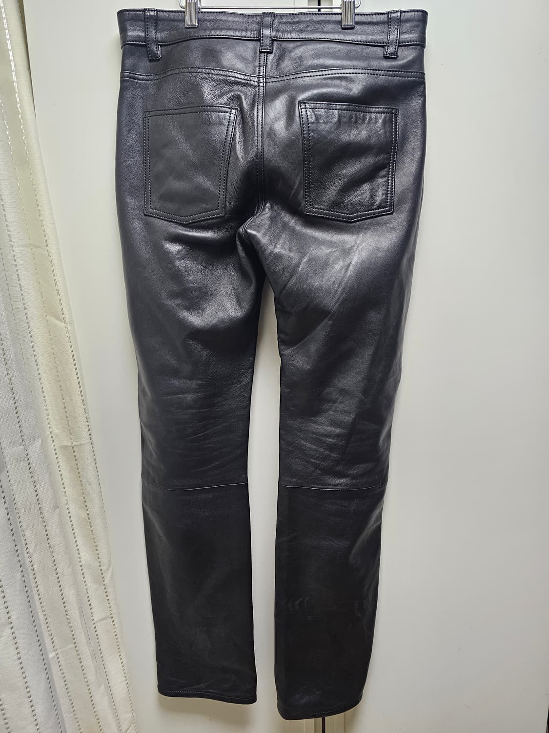 새상품 자라 남성 양가죽 블랙 바지 상품이미지2