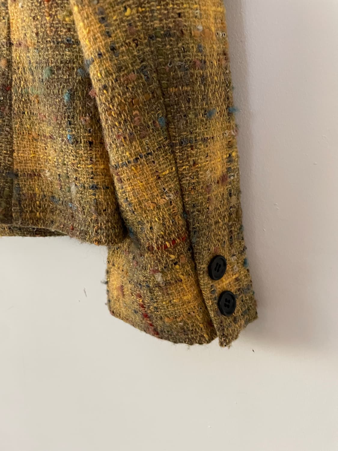 vintage yellow tweed double jacket 상품이미지8
