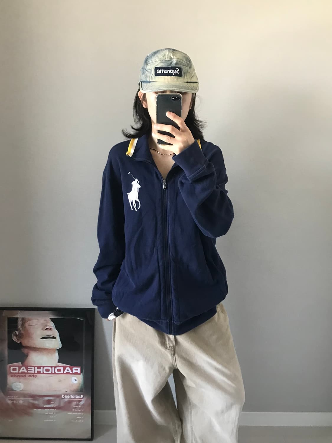 폴로 랄프로렌 빅포니로고 코튼 네이비 집업 상품이미지4