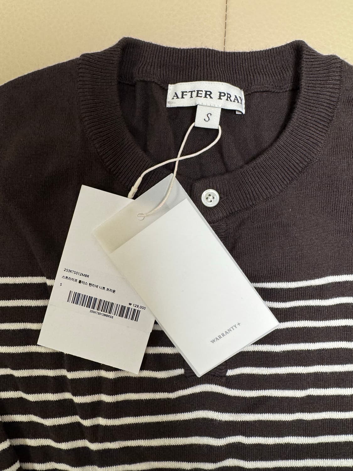 [S] 애프터프레이 스트라이프 헨리넥 니트 상품이미지4