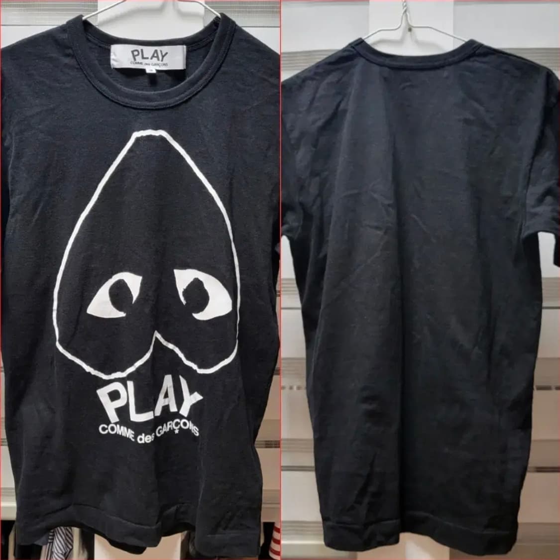 425 ) 20만 구입 정품 최상급 꼼데가르송 블랙S 남녀공용 반팔 상품이미지6