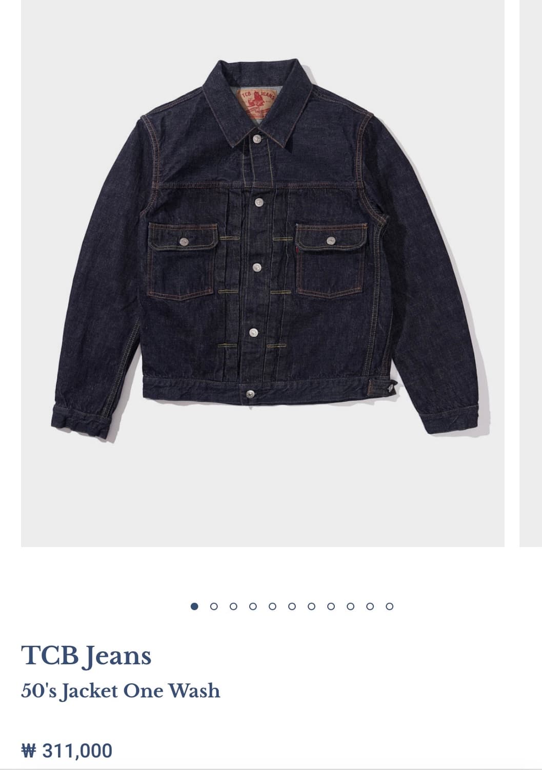 tcb jeans 50s jacket one wash 상품이미지5