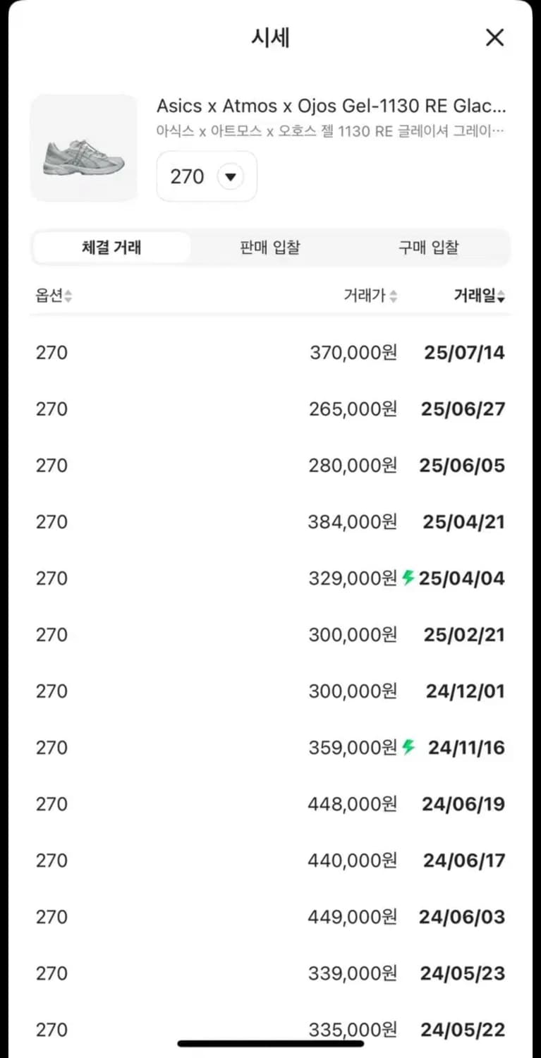 새상품)아식스x아트모스x오호스 젤1130RE글레이셔 그레이 퓨어실버 상품이미지6