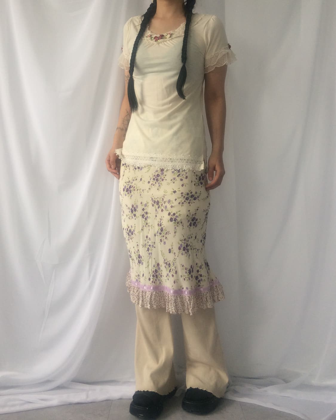 Flower pattern midi skirt 상품이미지6