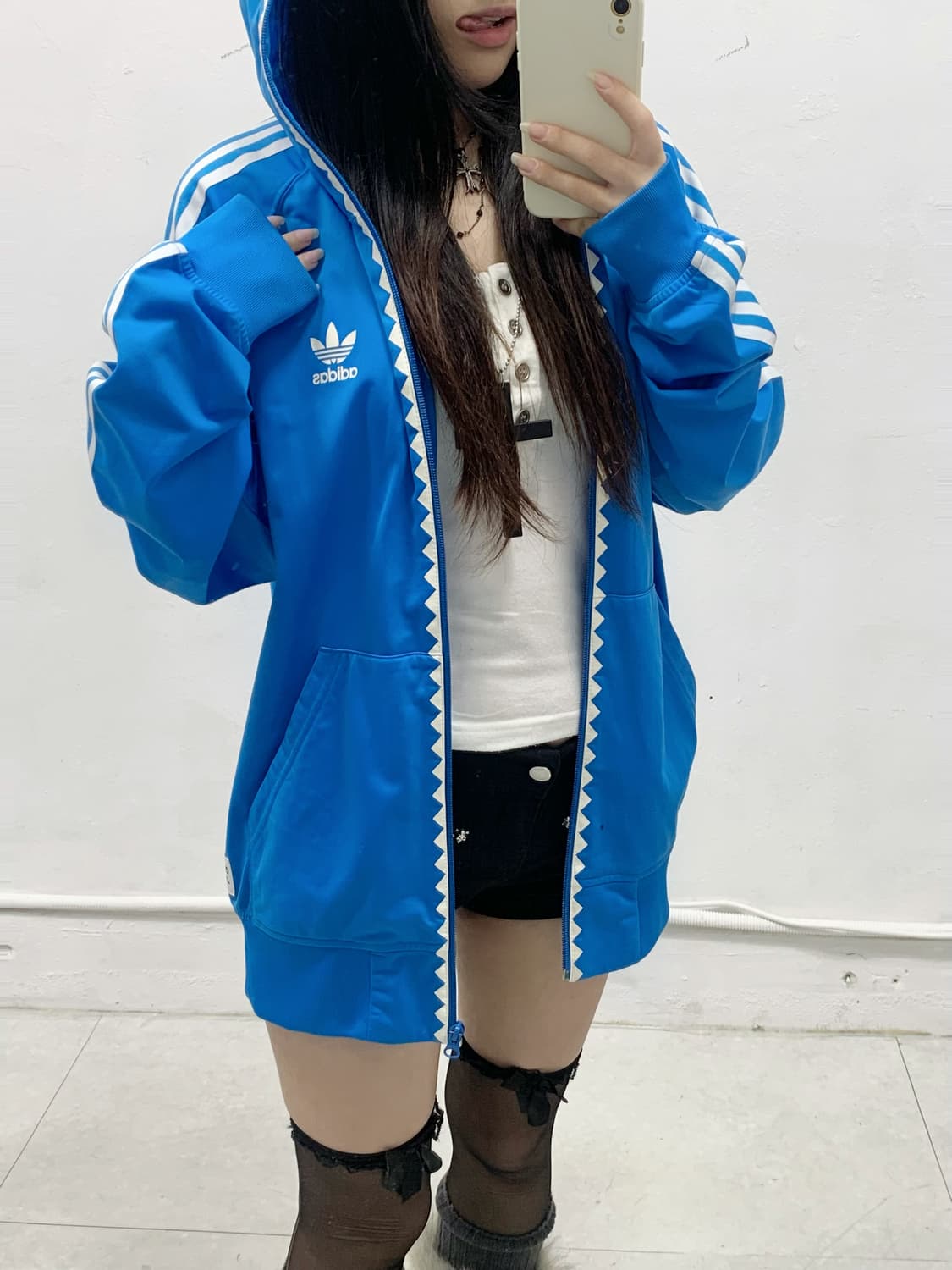 [ADIDAS] 아디다스 블루샤크 🦈 파이핑 풀업 져지 상품이미지4