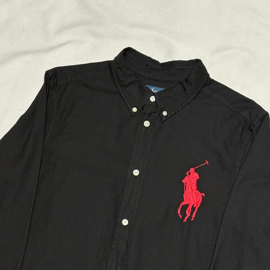 XL 폴로랄프로렌 빅포니 블랙 코튼 셔츠 상품이미지1