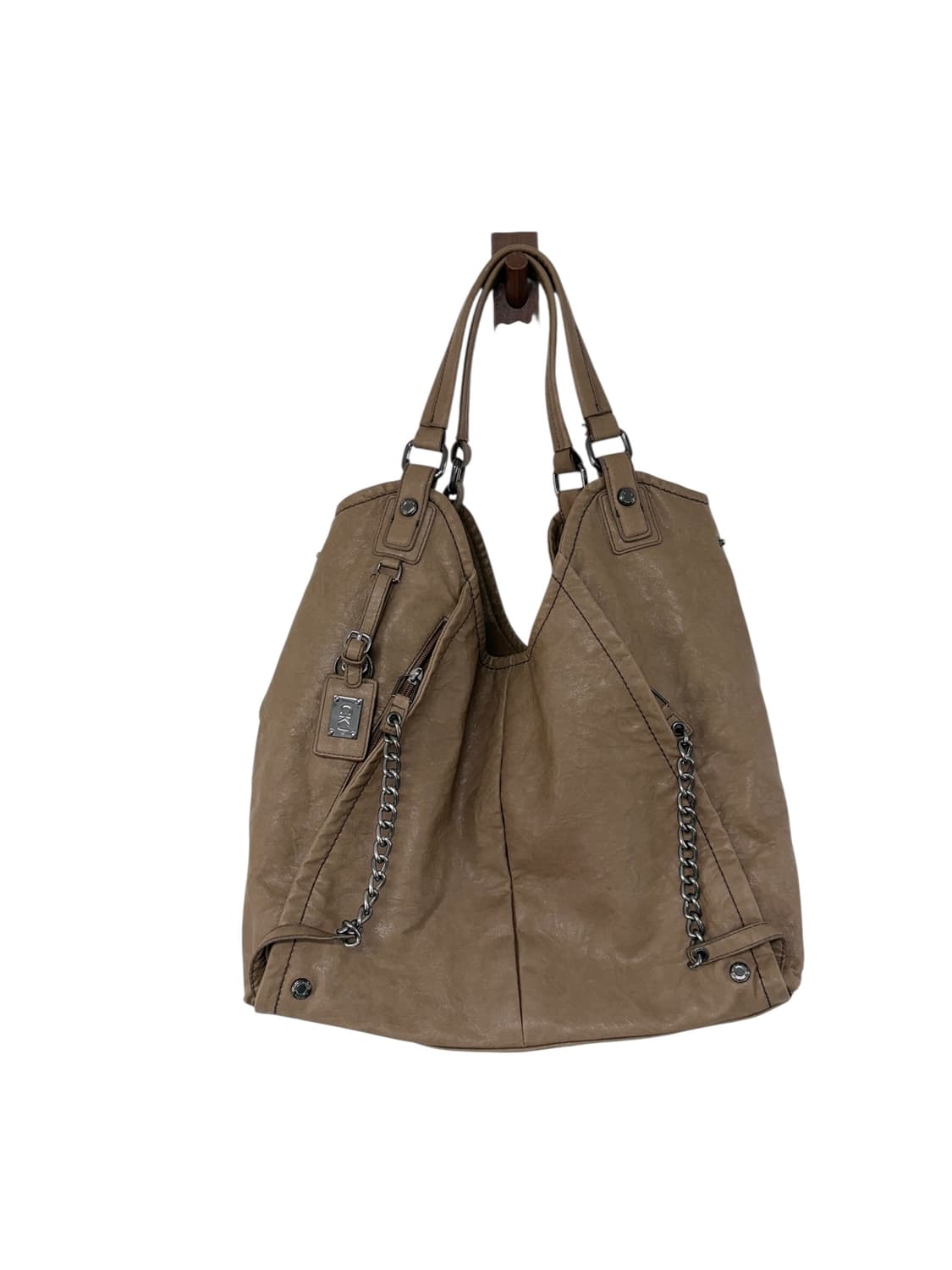 Ckj 레더 브라운 호보백 상품이미지1